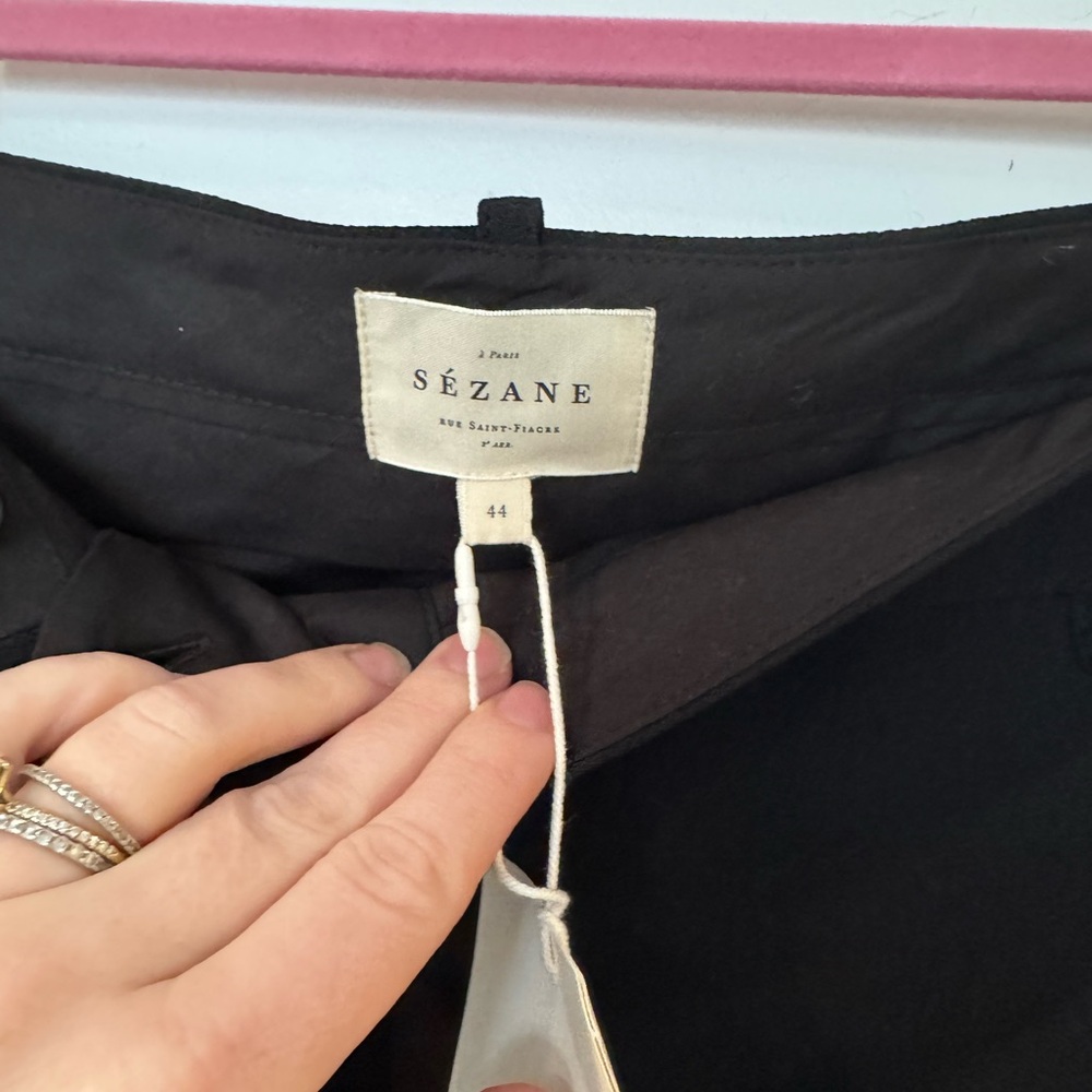 NWT Sezane Gustavo Black Tailored Women's Trousers size 44 US 12 - Picture 6 of 6